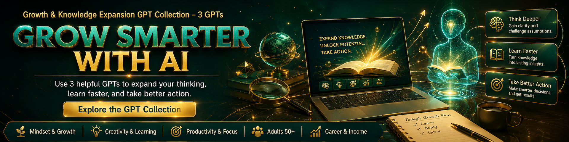 Growth & Knowledge Expansion GPT Collection – 3 GPTs