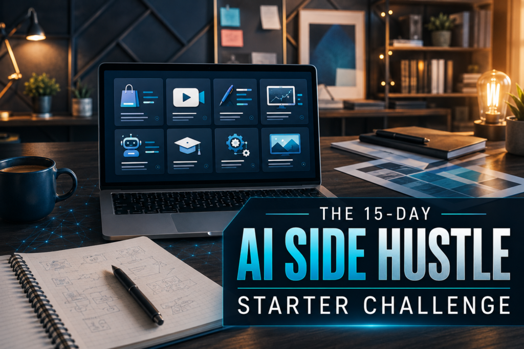 The 15-Day AI Side Hustle Starter Challenge Image