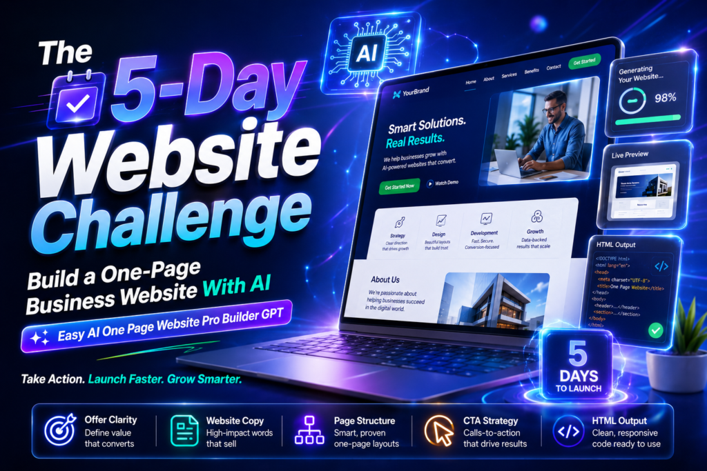 The 5-Day Website Challenge- Build a One-Page Business Website With AI